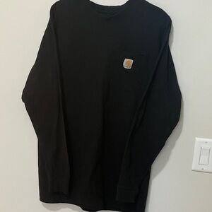 Carhartt Black Long Sleeve Pocket Tee with Chest Patch